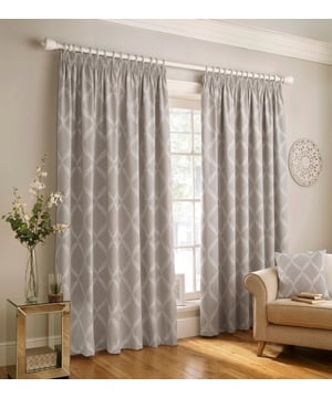 A luxurious, linen-look curtain with delicate lattice embroidery and pencil pleat heading. The Olivia is an elegant design which will fit into both classic and contemporary styled homes.
