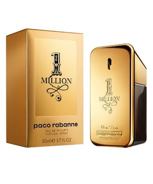 An intoxicating, powerful blend. Starts out fresh – moves into a spicy leather accord. An arresting alchemy of full-on seduction. 1 Million was inspired by Paco Rabanne's metallic fashions, and in particular a 1967 dress worn by singer Françoise Hardy. A striking contrast combining refined sensuality and asserted virility. 1 Million is the expression of every man's fantasies. Top notes: Blood Mandarin, Mint, Grapefruit. Middle notes: Spicy Notes, Cinnamon, Rose. Base notes: Indian Patchouli, Amber, Woody Notes, Leather.