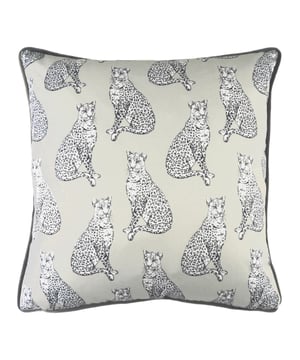 Bring the African jungle to your interior with this Safari inspired cushion. With a beautiful printed design of one of Africa's big 5, this cushion will sit perfect within any contemporary home with its greyscale colour palette and soft piped edging.