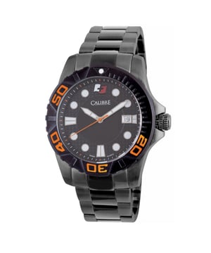 Reloj SC-5A1-13-079.10 con caja y pulsera de acero inoxidable recubierto en IP negro, con manecillas y marcadores de hora luminosos.
