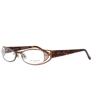 <table><tr><td>Geschlecht</td><td>Frauen</td></tr><tr><td>Hauptfarbe</td><td>Braun</td></tr><tr><td>Rahmenfarbe </td><td>Braun</td></tr><tr><td>Rahmenmaterial </td><td>Metall & Kunststoff</td></tr><tr><td>Größe</td><td>54-17-135</td></tr><tr><td>Glasbreite</td><td>54mm</td></tr><tr><td>Glashöhe</td><td>27mm</td></tr><tr><td>Brückenlänge</td><td>17mm</td></tr><tr><td>Rahmen Breite</td><td>130mm</td></tr><tr><td>Bügellänge</td><td>135mm</td></tr><tr><td>Federscharnier</td><td>Nein</td></tr><tr><td>Style</td><td>Randlos</td></tr><tr><td>Lieferumfang</td><td>Koffer, Reinigungstuch</td></tr></table>