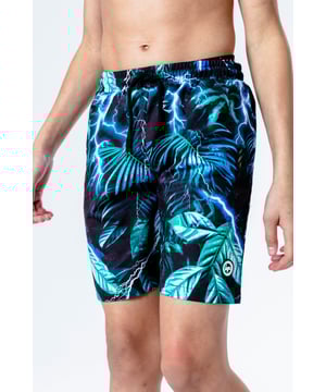 Neil Barrett Kids lightning bolt-print swim shorts - Green