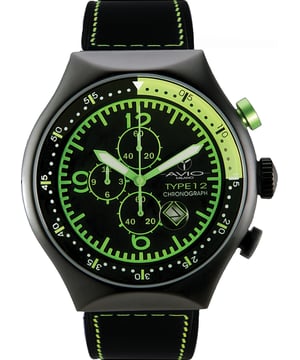 Avio milano: reloj negro para hombre de 50 mm