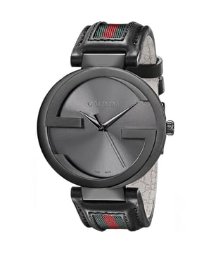 Specification Details Brand Gucci Model YA133206 Barcode Number 731903342088 Gender Unisex Case Diameter 37 mm Case Material Stainless Steel Case Colour Black Dial Colour Black Band Material Leather with Inlay Band Colour Two-tone (Black-tone and Green-tone) Movement Quartz Chronograph No Water Resistance 5 ATM