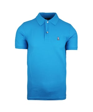 Psycho Bunny Classic Polo Short Short Manga Blue Mens Cotton Top B6K001B1PC Pavo real