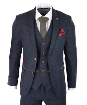 Intricately designed to offer a subtle yet fashionable look, the Madrid Navy suit is a timeless piece and a great addition to any wardrobe. A lot of thought and fine detailing combined with excellent craftsmanship has led to its creation.Offset the navy suit with a crisp white shirt and complete the look with a Paul Andrew red paisley tie.
