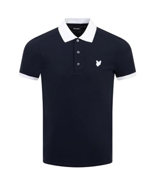 This timeless Lyle &amp; Scott polo shirt is an essential for every wardrobe. Crafted from durable, soft cotton, this piece features a chest logo design for a classic finish. Elevate your style with this timeless classic! Lyle &amp; Scott Navy Polo, Made in India 97% Cotton, 3% Elastane, Brand Logo on Chest, Collared Neck, Short Sleeve Regular Fit, Fits True To Size, Branded Logo Front Left Chest. Style: SP2014V W403