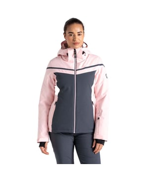 The Dare 2b Flurry Jacket, crafted from recycled waterproof and breathable stretch fabric, keeps you dry and comfortable on the slopes. The durable water-repellent finish and taped seams provide complete waterproof protection. Cold weather won't get a look in with the recycled high-warmth padding, inner sleeve cuffs, and recycled polyester lining with a scrim back panel. The jacket comes with ski-ready features, including an internal mesh pocket with a goggle lens wipe, a ski pass pocket, and a fixed snow skirt with gel grip. You'll move freely with the articulated sleeve design. This waterproof ski jacket is finished with an adjustable foldaway technical hood.