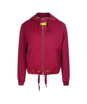 Blijf warm en stijlvol met deze Parajumpers Hoodie. Deze hoodie heeft een eigentijds ontwerp en het iconische logo en zal zeker een gespreksstarter zijn. Pronk met je unieke stijl!., Effen, capuchon met trekkoord, grote kangoeroezak aan de voorkant, 100% katoen, rode capuchon, trui met capuchon