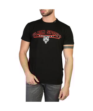 Plein Sport Equipment Black T-Shirt. Philipp Plein Sport Black Tee. Stretch Fit 95% Cotton, 5% Elastane. Crew Neck, Short Sleeves. Plein Branded Logo. Style Code: TIPS114TN 99