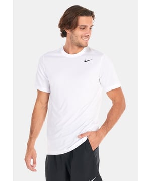 The Nike Dri-FIT Men's Training T-Shirt is a super soft and comfortable t-shirt to wear while running or lifting weights. - -.  This Nike men's t-shirt features Dri-FIT technology to wick away sweat leaving you feeling dry. - -.   Plus, the training shirt's standard-fit offers a great range of motion, so you stay comfortable throughout each rep. - -.   Make sure you're ready for your next workout with the Nike Dri-FIT Men's Training T-Shirt.