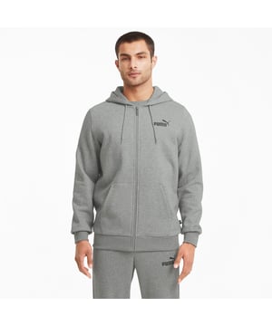 PRODUCT STORY Classic looks cool in the Essentials Full-Zip Hoodie. Sleek and sporty, with a comfortable, everyday-ready fit, it'll quickly become your go-to for all-purpose casual wear. FEATURES & BENEFITS: Recycled Content: Made with at least 20% recycled material as a step toward a better future DETAILS: Regular fitSide pockets for convenient storage solutionsFull-zip closureJersey-lined hood with drawcords for customised comfortRibbed cuffs and hemSome styles feature PUMA No.1 Logo at left chestSome styles feature PUMA Cat Logo at left chestCotton and recycled polyester