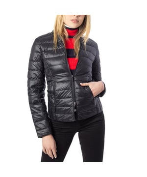 Elegante Damen Steppjacke von der Marke ARMANI EXCHANGE. Warm gefüttert mit Daunen und Federn. Kurzer Kragen mit integrierter Kapuze. Hochwertige Qualität.