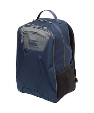 Material: Polyester. Fabric: PVC Coated. Design: Logo. Handle Features: Grab Handle. Fastening: Zip. Adjustable Shoulder Strap, Padded Back Panel, Padded Compartment, Padded Straps, Zip Pullers. Compartments: 2 Main Compartments, Laptop. Pockets: Front Zip, Internal Media Port, 2 Mesh Pockets. Capacity: 28L. 31 x 21 x 48 cm