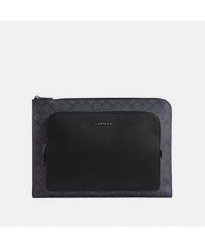 Ethan Portfolio in Signature, Two credit card slots
 Pen holders
 Inside multifunction pocket, Outside zip pocket,  Length: 37.00 cm,  Width: 5.00 cm,  Height: 26.50 cm