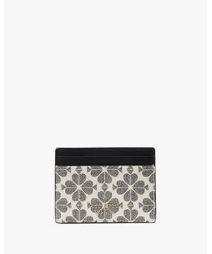 Spade Flower Spade Flower Pvc Small Slim Card Holder, Metal Pinmount With Spade Logo, 4 Cc Slots, Open Middle Compartment,  Width: 7.50 Cm,  Height: 10.00 Cm