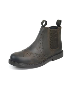 Frank James Cheltenham Boys or Girls Brogue Chelsea Leather Jodphur Boots. Fantasic quality boots for everyday wear with leather upper, textile lining and hard wearing sole.
