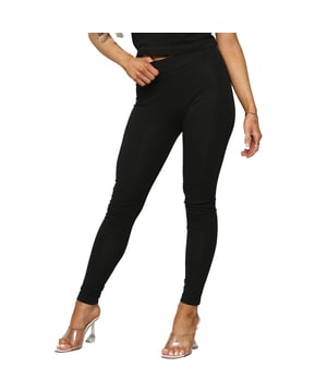 Miss Selfridge black cotton leggings - BLACK