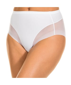 Secrets panties Janira
 Shaping thong effect.
 Elastic waistband.
 Seamless, leaves no mark.
 Thong and panties in a single garment.
 Comfortable and breathable semi-transparent fabric.
 Inner lining.
 Seams seen in tone.
 Composition: 70% Polyamide, 30% Elastane
 Care:
Wash at a maximum temperature of 30º.
 - Do not use bleach.
 - Do not use dryer.
 - Do not iron.
 - Do not dry clean.