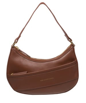 Crafted from high-quality Nappa leather, the 'Emma' grab bag from Pure Luxuries' Marylebone Collection is a must-have thanks to its unique silhouette. A crescent-shaped zip-over top secures the 100% cotton-lined interior which is complemented by two slip pockets - ideal for maintaining an organised bag. An angular zipped pocket adorns the front of the bag and is complemented by a slim leather strap with a drop length of 22cm. Gold-coloured metal fittings and zips elevate the classic design alongside the gold foil embossed logo.
