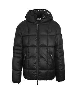 Mant�ngase elegante y elegante con la chaqueta negra acolchada Plein Sport. El dise�o simple agrega un toque de sofisticaci�n, mientras que el interior acolchado asegura el calor y la comodidad. �Perfecto para cualquier individuo de moda! Palabos frontales de cierre de cremallera, 2 bolsillos de cierre de cremallera, capa de cierre central de cremallera, relleno: 100% poliamida, forro: chaqueta acolchada de 100% de poli�ster, estilo de cierre de cremallera: UPPS26E 99