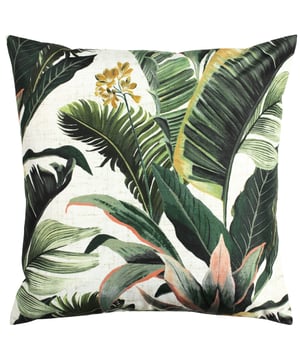 Add drama to your garden with a striking jungle themed cushions. These cushions capture a variety of tropical leaves and flowers in their bright and natural colours, which makes it a beautiful addition to any home.