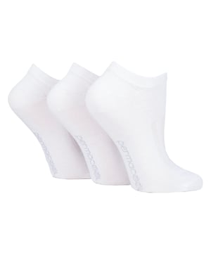 El enfriamiento por evaporación es la forma más eficaz que tiene el cuerpo de enfriarse. Así que si necesitas algo que te ayude a mantenerte fresco cuando hace calor, estos calcetines PermaCool Trainer son la mejor opción posible. La NUEVA Tecnología Probada Científicamente aumenta la evaporación, lo que mantiene tus pies más secos y frescos que un calcetín convencional. Estos calcetines contienen ciertas propiedades que ayudan a mantener la humedad alejada... En primer lugar están las fibras canalizadas que alejan rápidamente la humedad del cuerpo a un aumento de 1500X 4 veces más que un calcetín de algodón básico. El tejido de estos calcetines tiene un gran flujo de aire que aumenta la permeabilidad al aire 5 veces más que un calcetín de algodón básico. Y finalmente tienen fibras de baja absorción que reducen la retención de humedad, aumentando la capacidad de las fibras para transferirla 2X más que un calcetín de algodón básico. Estos calcetines son de corte bajo, están hechos de 92% poliéster y 8% nylon, con 4 tamaños disponibles que incluyen - 3-5 ½, 6-8 ½, 9-11 y 11-14 Reino Unido y vienen en 4 colores diferentes que incluyen - Negro, Blanco, Rosa/Morado y Negro/Azul Marino/Carbón.