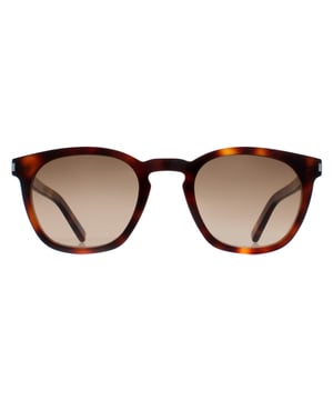 De Saint Laurent ronde unisex zonnebril Havana Brown Gradient SL28 heeft een echt retro gevoel, maar deze look is helemaal van nu en erg on trend. De sleutelgatbrug en metalen accenten aan de voorkant zorgen samen met de ronde lensvorm voor een echte must-have look.
