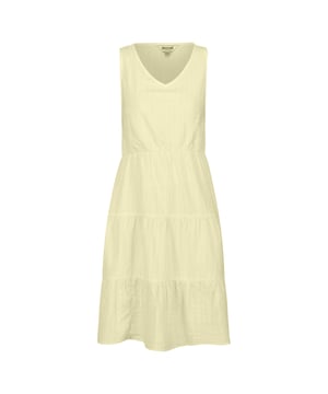 Material: 100% Cotton. Fabric: Coolweave, Soft Touch. Fit: Regular. Design: Logo, Striped, Tiered. Neckline: V Neck. Sleeve-Type: Sleeveless. Sustainability: Sustainable Materials.