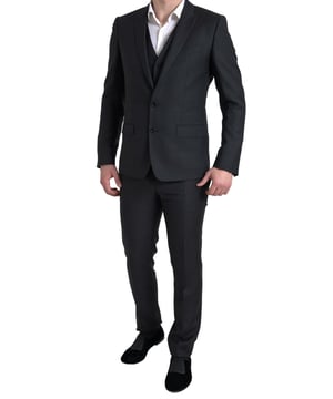 100% authentic Dolce & Gabbana MARTINI suit
  Classic black color
  Two-button single-breasted blazer pants and vest
  Slim-fit suit
  100% Virgin Wool material
  80% Viscose and 20% Cupro lining
  Two-button closure blazer
  One open vent in the back
  3-way zipper closure pants
  Two inside pockets
  Made in Italy
  Exclusive and Quality craftsmanship
Material: 100% Virgin Wool