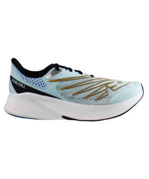 The FuelCell RC Elite v2 is designed to give you a competitive edge on race day. This lightweight men’s running shoe features our high-rebound FuelCell midsole compound paired with a full-length carbon fiber plate to help promote energy return and propulsion. 

Features 
FuelCell foam delivers a propulsive feel to help drive you forward 
Breathable knit upper 
Traditional collar construction for a reliable, lightweight fit 
Midfoot cutout for reduced weight and plate visibility 
Full-length carbon fiber plate 
Lightweight rubber outsole for traction and durability 
Flying NB forefoot logo for a bold race-day look 
Lace-up closure for a secure fit