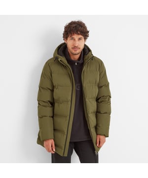 The TOG24 Brinkley Men's heat-sealed baffle jacket is your new go-to outerwear for tackling the elements in style and comfort. The heat sealed quilted design provides a stylish urban look as well as incredible warmth. Featuring an insulated filling made from recycled plastic bottles, and a heat-sealed quilted design, the water-repellent coating (DWR) adds an extra layer of protection against light rain. The jacket features toggle adjusters on the hood opening so you can keep out the cold, and a 2-way waterproof zip opening making it easy to put on and take off. With two lower zip pockets, as well as one inner zip pocket for storing valuables, it's a practical jacket made for movement. The stretch inner cuff ensures a snug fit around the wrists, and the TOG24 badge on the sleeve is your stamp proof of quality.