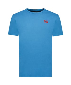 Camiseta de manga corta Geographical Norway.
Cuello redondo con acabado acanalado.
Estampado de la marca bordado en el frontal.
Costuras vistas a tono.
 Composición: 100% Algodón
 Cuidados:
Lavar a temperatura máxima 30º.
No planchar.
No usar secadora.
No usar lejía.
No lavar en seco.