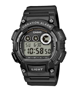 This Casio Casio Collection Digital Watch for Men is the perfect timepiece to wear or to gift. It's Black 45 mm Round case combined with the comfortable Black Plastic will ensure you enjoy this stunning timepiece without any compromise. Operated by a high quality Quartz movement and water resistant to 10 bars, your watch will keep ticking. This is a perfect practical sporty and casual watch for you, it's a great gift for family or friends-This Digital watch has a calendar function: Day-Date-Month ,Stopwatch, Alarm, Dual Time, Timer, Light High quality 21 cm length and 21 mm width Black Plastic strap with a Buckle Case diameter: 45 mm,case thickness: 15 mm, case colour: Black and dial colour: Black