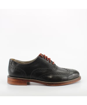 J Shoes Charlie Plus Negro de cuero para hombre con cordones Zapatos Brogue S8810