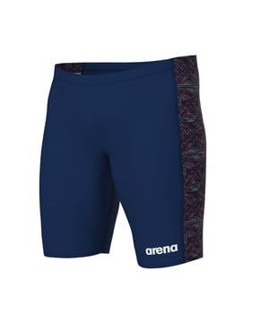 Mens Arena Abstract Tiles Jammer Swim Shorts in navy red.- Internal drawstring.- Front lining.- arena MaxLife Eco fabric: Maximum chlorine resistance and extreme durability.- Durable and quick-drying.- UPF 50+ UV protection and quick drying properties.- 100% Polyester.- Ref.: 007601471