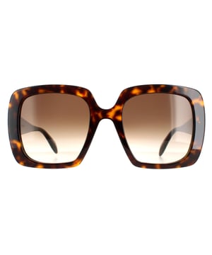 Las gafas de sol Alexander McQueen Square para mujer en marrón tortuga degradado AM0378S son un elegante modelo cuadrado fabricado en acetato ligero. El logotipo de Alexander McQueen está incrustado en las patillas para garantizar la autenticidad de la marca.