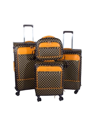 Elevate your travel experience with this Strong Soft Shell Durable Cabin Suitcases. This comprehensive collection includes a cabin suitcase, two check-in suitcases, delivering unparalleled convenience and style for your journeys.

Design Features:

Cabin suitcase designed to comply with airline regulations.
Check-in suitcases offer generous storage space, expandable by 5 cm for added flexibility.
Waterproof and durable PVC material for longevity and weather resistance.
360 rotating double wheels ensure effortless maneuverability.
TSA code lock guarantees security and peace of mind.
Crafted to withstand the test of time, this set embodies durability and elegance.
Seamlessly glide through airports and streets with the 360 rotating double wheels.
From the convenience of expandable storage to the assurance of the TSA lock, every detail is designed to enhance your travel experience. Travel smart, travel stylishly with Infinity.

MEASUREMNTS:

Cabin Suitcase: H: 55 (with wheels) / H: 48 (without wheels) x L: 37 x W: 21 cm, 2.7kg
Medium Suitcase: H: 68 (with wheels) / H: 61 (without wheels) x L: 44 x W: 29/34 cm, 3.8kg
Large Suitcase: H: 79 (with wheels) / H: 72 (without wheels) x L: 49 x W: 32/37 cm, 4.5kg.  - NOTE : Please select preferred size. Sizes sold individually, not in sets.