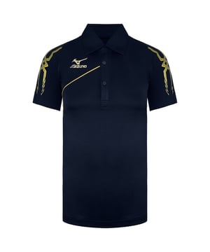 Mizuno DryLite Polo de manga corta con cuello azul marino para hombre K2GA5A1614