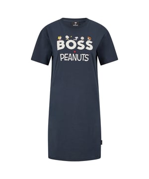 Womens BOSS C_Enchy2 T-Shirt Dress in dark blue.- Crew neck.- Short sleeves.- Printed logo.- Ref: 50484888-404