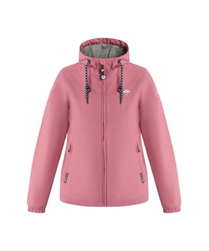 Mit Style begleitet Sie die Regenjacke von Schmuddelwedda. Dank ihrer funktionalen Features wird sie ihrem Anspruch an innovative Outerwear mehr als gerecht. Die tolle Melange-Optik geht eine perfekte Fusion mit dem Jersey-Innenfutter ein, das ebenfalls in Melange gehalten ist.  Dazu hat der lockere Fit seitliche Eingrifftaschen mit Reißverschluss. Ein robuster Reißverschluss und eine Kapuze mit stylischer Kordel runden das stimmige Gesamtbild der Übergangsjacke ab. Neben all den funktionalen Features komplettieren die aufwändig und detailverliebten Accessoires und Logo-Stickereien den trendigen Regenstyle.  Regenjacke