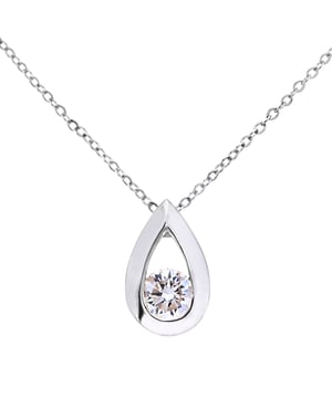 Oro blanco de 9 quilates (375): 0,96 g; # Diamante: 0.25ct