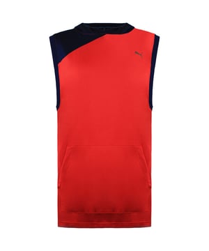 Puma A.C.E. Mouwloze Dames Hoodie Sweatshirt Trui Rood Navy 516764 02