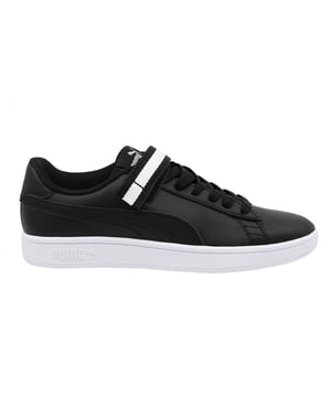 Puma Smash V2 Fresh Hook & Loop Strap Black Low Lace Up Mens Entrenadores 366912 03