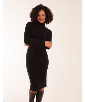 A simple roll neck dress that will provide full effect whatever you choose to team this with, this AW!