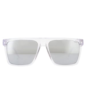 Hugo by Hugo Boss Sunglasses HG 1069/S 900 T4 Crystal Silver Mirror are a modern square style with Hugo branded temples and mirrored lenses