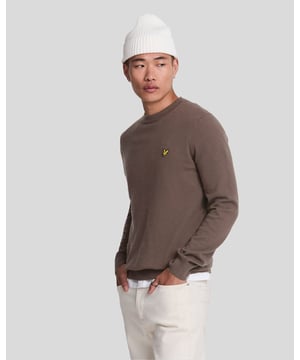 Katoenen merino trui met ronde hals