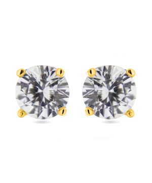 Pendientes Básico de Plata de Ley 925 y Circonita Brillante acabados en oro amarillo de 18 quilates. Essential encarna la sencillez refinada, piezas atemporales con líneas suaves y el brillo adicional de las circonitas. Joyas básicas sin pretensiones que son perfectas para el uso diario, pero también pueden funcionar en ocasiones especiales.
