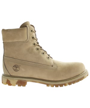 Timberland Premium de 6 pulgadas Lace-Up Beige Nubuck Leather Boots para mujer A148U W/L