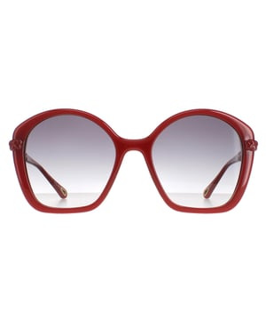 Chloe Square Womens Dark Orange  Grey Gradient CH0003S  Sunglasses are a snazzy square style crafted from lightweight acetate. The Chloe logo is engraved into the slender temples for brand recognition.